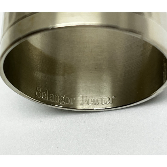 Vintage Selangor Pewter Napkin Rings Set of 4 Hammered Silver Tone 46104 - Picture 4 of 7